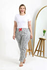 Giyim Kadın Pamuklu Büyük Beden Alt Pijama Gri