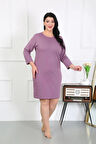 Giyim Kadın Büyük Beden Penye Gecelik Ev Elbisesi Mürdüm
