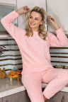 Giyim Kadın Kadife Pijama Takım Pembe