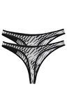 Giyim Kadın Siyah Beyaz Desenli 2'li Tanga Slip