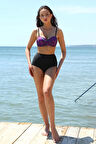 Giyim Kadın Yüksel Bel Straplez Mor Bikini