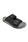Enova M253-0202-25 Deri Anatomik Soft Çift Bant Erkek Terlik