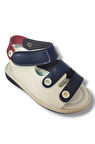 Şirinbebe 1552-20 Anatomik Tek Cirtli Erkek Çocuk Sandalet Lacivert Beyaz 21-25