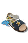 Şirinbebe 1553-20 Anatomik Yıldız Desen Cirtli Bebek Erkek Çocuk Sandalet Sari Gri 18-20
