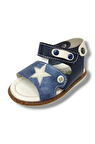 Şirinbebe 1567-20 Anatomik Yıldız Desen Cirtli Erkek Çocuk Sandalet Lacivert Mavi 18-20