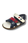 Şirinbebe 1575-20 Anatomik 3 Bant Kemer Tokalı Erkek Çocuk Sandalet Lacivert Beyaz 18-20