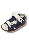 Şiringenç 1585-20 Anatomik Çift Cırt Bant Erkek Çocuk Sandalet Lacivert Beyaz 21-25