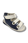 Şirinbebe 1633-20 Anatomik Tek Cirtli Erkek Çocuk Sandalet Lacivert Beyaz 21-25