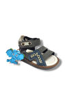 Şirinbebe 1690-20 Anatomik Dikiş Cırtlı  Erkek Sandalet Füme Lacivert 21-25