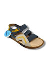 Şiringenç 3061-20 Anatomik Dikiş Cırtlı Erkek Çocuk Sandalet Lacivert Sarı 31-36