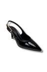 Ceylan Shoes 421-26 Rugan Deri Arkası Açık İnce Topuk Kadın Stiletto