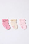 U.s.polo Kız Bebek Çorap Usb2208 Pudra Ekru Somon