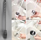 Uzun Saplı Silikon Biberon Ve Kavanoz Yıkama Fırçası