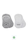 Bistyle 2'li Babet Cute Face Penye Çorap 30103 Gri Beyaz