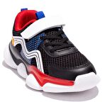 Pepino 1651C Siyah Kırmızı Ortopedik Günlük Erkek Çocuk Spor Ayakkabı