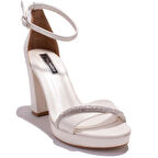 Dagoster DZA07-337152CN Sedef Tek Bant Platform Topuklu  Kadın Ayakkabı