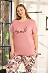  Kadın Pijama Takımı Kısa Kol Büyük Beden & Battal
