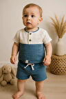 Müslin Şortlu 2' Li Erkek Bebek Takım % 100 Pamuk