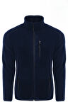 Unisex Lacivert Polar Standart Tam Fermuarlı 3 Cepli Polar Hırka