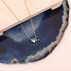 925 Ayar Gümüş Sen Ve Ben Doğum Taşı Kolye - CNS00593