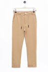 Kahverengi Duble Paça Beli Bağcıklı Erkek Çocuk Kumaş Pantolon  22679