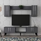 ASEL TV ÜNİTESİ TAKIMI ANTRASİT-GÜMÜŞ