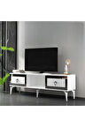 LİİNDA TV SEHPASI (ALT MODÜL) BEYAZ-GÜMÜŞ