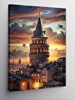 Kanvas Tablo Gün Batımı Galata Kulesi