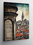 Kanvas Tablo Gazete Fon Galata Kulesi