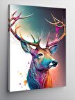 Kanvas Tablo Renkli Geyik