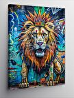 Kanvas Tablo Aslan Kral Graffiti