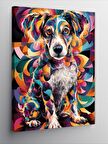 Kanvas Tablo Renkli Boyalı Köpek