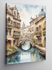 Kanvas Tablo Eski Binalar Ve Nehir Manzarası
