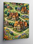 Kanvas Tablo Köy Evleri