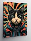 Kanvas Tablo Siyah Beyaz Kedi
