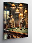 Kanvas Tablo Retro Bilardo Oynayan Köpekler