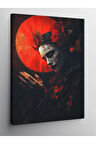 Kanvas Tablo Kırmızı Güneş Ve Kafatası