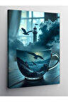 Kanvas Tablo Çay Fincanında Gemi