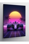Kanvas Tablo Neon Formula 1 Aracı