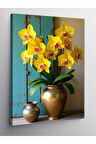 Kanvas Tablo Sarı Orkide Vazoda