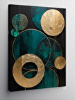 Kanvas Tablo Altın Ve Turkuaz Soyut