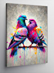 Kanvas Tablo Renkli Kuş Aşkı