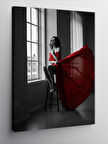 Kanvas Tablo Kırmızı Elbiseli Kadın