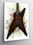 Kanvas Tablo Kahverengi Elektro Gitar