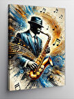 Kanvas Tablo Saksafon Çalan Adam