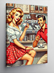 Kanvas Tablo Retro Kafe Aşkı