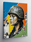 Kanvas Tablo Kadın Savaşçı ve Mavi Gözyaşı
