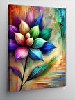 Kanvas Tablo Renkli Çiçek ve Parlak Yapraklar