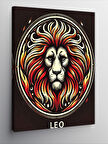 Kanvas Tablo Aslan ve "Leo" Burcu Simgesi