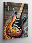 Kanvas Tablo Renkli Elektro Gitar